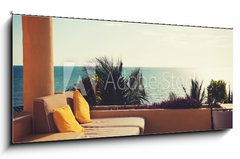 Obraz   sea view from balcony of home or hotel room, 120 x 50 cm