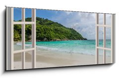 Obraz 1D panorama - 120 x 50 cm F_AB70373045 - The open window, with sea views