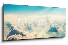 Obraz   Blue clouds and sky, 120 x 50 cm