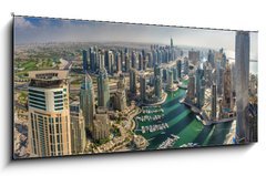 Obraz 1D panorama - 120 x 50 cm F_AB72238284 - DUBAI, UAE - OKTOBER 10: Modern buildings in Dubai Marina, Dubai - DUBAI, Spojen arabsk emirty