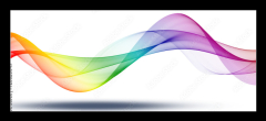 Skleněný obraz 1D panorama - 120 x 50 cm F_AB728026049 - Abstract background of bright colorful wavy lines