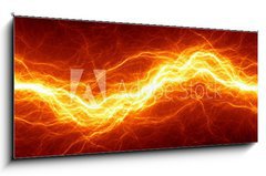 Sklenn obraz 1D panorama - 120 x 50 cm F_AB72936590 - Abstract hot fire lightning - Abstraktn hork por blesk