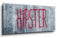 Obraz   Hipster Graffiti on Grunge Concrete Wall, 120 x 50 cm