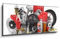 Obraz 1D panorama - 120 x 50 cm F_AB73468839 - Set of parts of car. 3d render