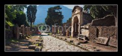 Obraz 1D panorama - 120 x 50 cm F_AB73530292 - Pompeii and Vesuvio