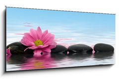 Sklenn obraz 1D panorama - 120 x 50 cm F_AB7462264 - Row of black stones