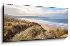 Obraz 1D - 120 x 50 cm F_AB75128584 - Sand Dunes and Woolacombe Beach