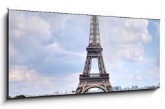 Skleněný obraz 1D panorama - 120 x 50 cm F_AB75750438 - Eiffel Tower, Paris - Eiffelova věž, Paříž