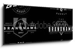 Sklenn obraz 1D panorama - 120 x 50 cm F_AB78121336 - vintage logo & insignia 1 - vintage logo a insignie 1