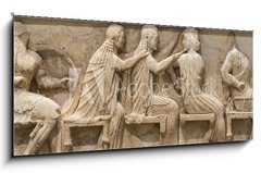 Obraz 1D panorama - 120 x 50 cm F_AB79122097 - Ancient Greek Temple Frieze detail, Delhpi, Greece