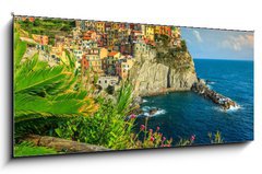 Sklenn obraz 1D panorama - 120 x 50 cm F_AB79379736 - Manarola village on the Cinque Terre coast of Italy,Europe