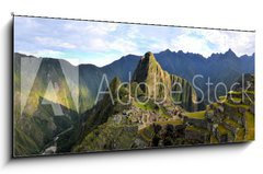 Obraz 1D panorama - 120 x 50 cm F_AB80255098 - Panorama of Machu Picchu, lost Inca city in the Andes, Peru - Panorama z Machu Picchu, ztracen msto Ink v Andch, Peru