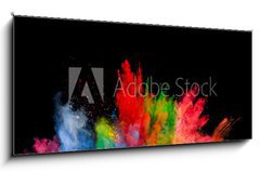 Sklenn obraz 1D panorama - 120 x 50 cm F_AB80741535 - colored dust explosion on black background