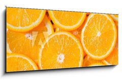 Sklenn obraz 1D panorama - 120 x 50 cm F_AB82047365 - Orange Slices Background