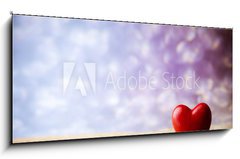 Sklenn obraz 1D panorama - 120 x 50 cm F_AB82092461 - Heart. Greeting card. - Srdce. Blahopn.