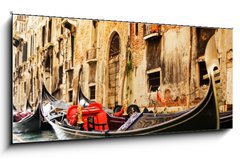 Sklenn obraz 1D panorama - 120 x 50 cm F_AB8266840 - Traditional Venice gandola ride