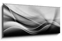 Skleněný obraz 1D panorama - 120 x 50 cm F_AB84964363 - Black White Design Abstract - Abstrakt černého bílého designu