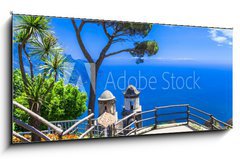 Obraz 1D panorama - 120 x 50 cm F_AB85260412 - beautiful  Ravello village,view with church. Amalfi coast, Italy - krsn vesnice Ravello, pohled na kostel. Pobe Amalfi, Itlie