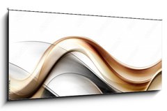 Sklenn obraz 1D panorama - 120 x 50 cm F_AB87561782 - Gold Abstract Waves Background - Zlat pozad abstraktn vlny