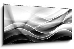 Obraz 1D panorama - 120 x 50 cm F_AB88547506 - creative abstraction black and white wave background