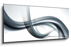 Obraz 1D panorama - 120 x 50 cm F_AB89350851 - gray wave background abstract design - ed vlna pozad abstraktn design