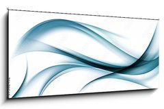 Skleněný obraz 1D panorama - 120 x 50 cm F_AB89362452 - abstract blue awesome waves background - abstraktní modré úžasné vlny pozadí