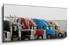 Sklenn obraz 1D - 120 x 50 cm F_AB90724354 - Semi Trucks - Polopvsy