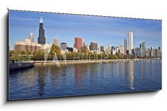 Obraz   Downtown Chicago panorama reflected in Lake Michigan, 120 x 50 cm