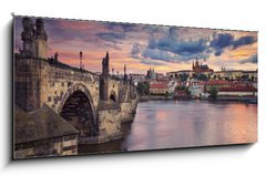 Obraz 1D panorama - 120 x 50 cm F_AB91621978 - Prague. Image of Prague, capital city of Czech Republic, during beautiful sunset. - Praha. Obrzek Prahy, hlavnho msta esk republiky, bhem krsnho zpadu slunce.