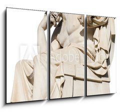 Obraz 3D tdln - 105 x 70 cm F_BB100447909 - Socrates Statue at the Academy of Athens Isolated on White - Socha Sokrates na akademii v Athnch izolovanch na blm