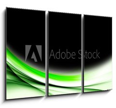 Obraz 3D tdln - 105 x 70 cm F_BB100723245 - Abstract Green Wave Black Background Design - Abstraktn zelen vlna design ern pozad