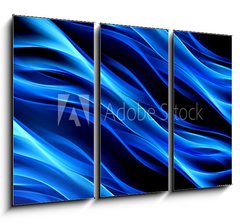 Obraz 3D tdln - 105 x 70 cm F_BB100723342 - Art Abstract Blue Glow Wave Design Background