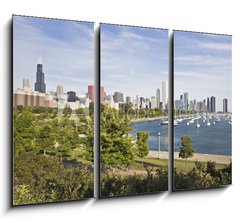 Obraz 3D tdln - 105 x 70 cm F_BB10087749 - Panorama of Chicago and Lake Michigan - Panorama Chicago a Michigansk jezero