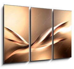 Obraz 3D tdln - 105 x 70 cm F_BB101221018 - Abstract beautiful motion gold fractal like a bird background.Modern bright digital illustration.