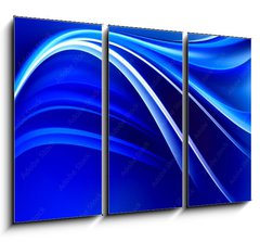 Obraz 3D tdln - 105 x 70 cm F_BB104302255 - Blue Shines Neon Waves Design Background