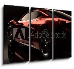 Obraz 3D tdln - 105 x 70 cm F_BB105825172 - Red car