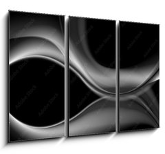 Obraz 3D tdln - 105 x 70 cm F_BB107540596 - Dark abstract monochrome smooth waves background