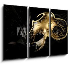 Obraz 3D tdln - 105 x 70 cm F_BB11491413 - ornate carnival mask over black silk background