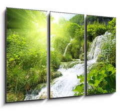 Obraz 3D tdln - 105 x 70 cm F_BB11750042 - wateterfall in deep forest