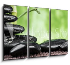 Obraz 3D tdln - 105 x 70 cm F_BB123260109 - spa concept with zen basalt stones