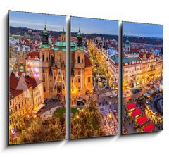 Obraz 3D tdln - 105 x 70 cm F_BB123780086 - Panorama of Old Town of Prague at Christmas time.