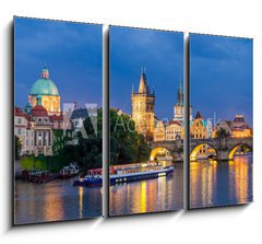 Obraz   River Vltava at Dusk Prague Czech Republic, 105 x 70 cm