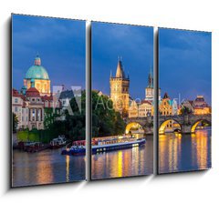 Obraz 3D tdln - 105 x 70 cm F_BB126988568 - River Vltava at Dusk Prague Czech Republic