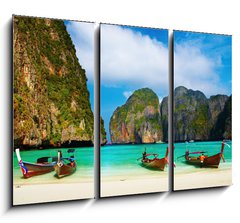 Obraz 3D tdln - 105 x 70 cm F_BB12791054 - Tropical beach, Maya Bay, Thailand