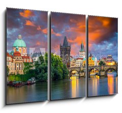 Obraz   River Vltava at Dusk Prague Czech Republic, 105 x 70 cm