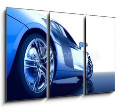 Obraz   Modern sport car (3d render), 105 x 70 cm
