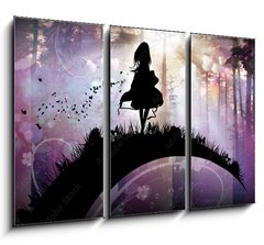 Obraz 3D tdln - 105 x 70 cm F_BB141904657 - Evening in the magical Forest cartoon character in the real world silhouette art photo manipulation