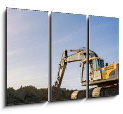 Obraz 3D tdln - 105 x 70 cm F_BB141909413 - Bagger im abendlichen Sonnenschein,Gegenlicht - Banner