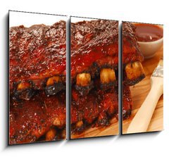 Obraz 3D tdln - 105 x 70 cm F_BB14506041 - Slabs of BBQ Spare ribs