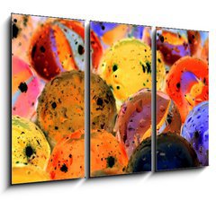 Obraz 3D tdln - 105 x 70 cm F_BB14913298 - Slightly blurred colorful marbles (with drops of water)